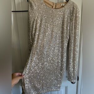 VICI MEDIUM SEQUIN LONGSLEEVE MINI DRESS